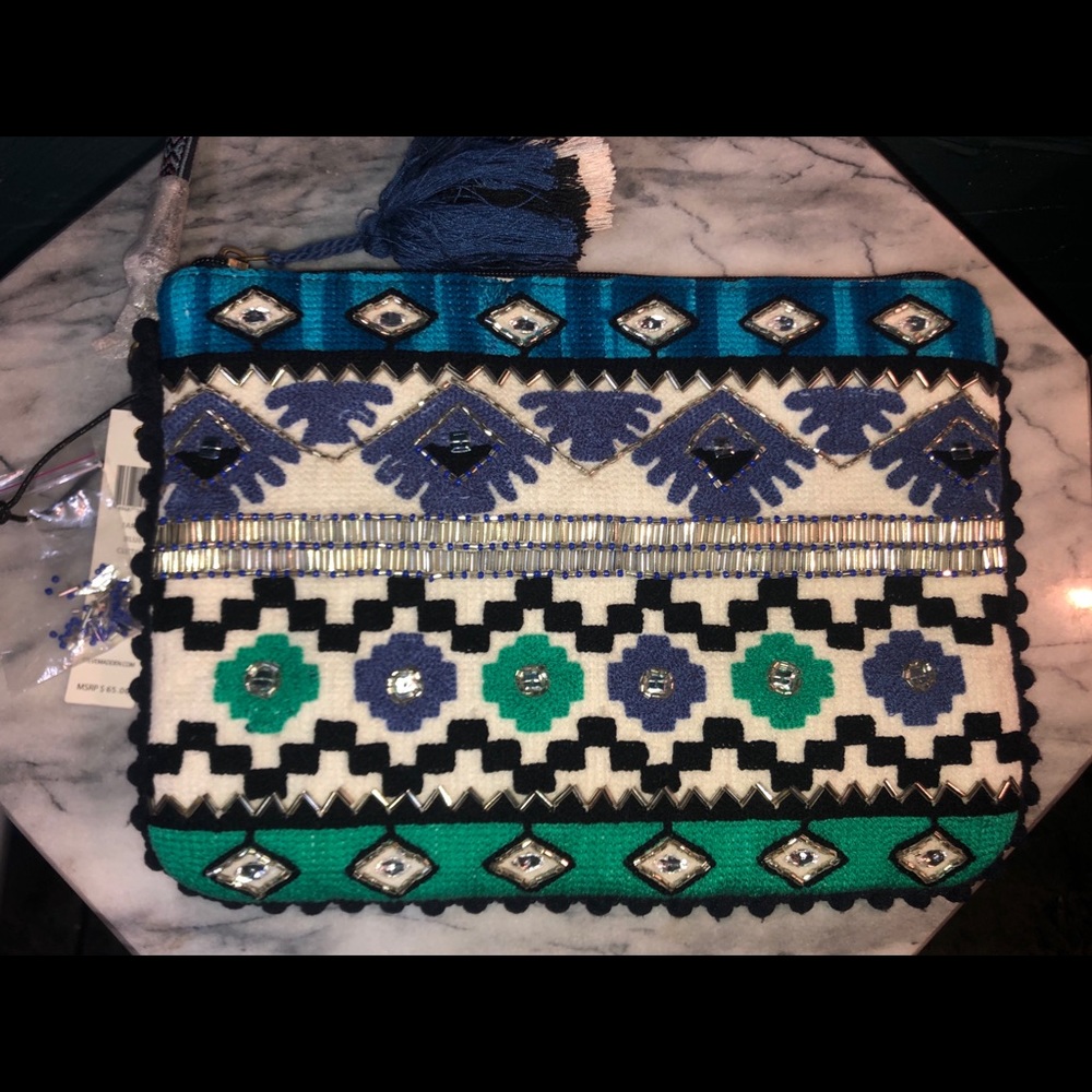 STEVE MADDEN Jarya Blue Clutch- (Brand New)